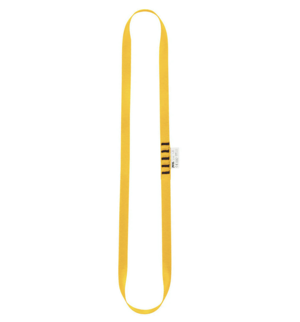 picture of yellow nylon open loop sling